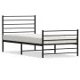 Bed frame with headboard and black metal footboard 90x200 cm by vidaXL, Beds and slatted bases - Ref: Foro24-352330, Price: 7...