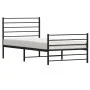 Bed frame with headboard and black metal footboard 90x200 cm by vidaXL, Beds and slatted bases - Ref: Foro24-352330, Price: 7...
