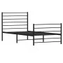 Bed frame with headboard and black metal footboard 90x200 cm by vidaXL, Beds and slatted bases - Ref: Foro24-352330, Price: 7...