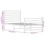 Bed frame with headboard and black metal footboard 90x200 cm by vidaXL, Beds and slatted bases - Ref: Foro24-352330, Price: 7...