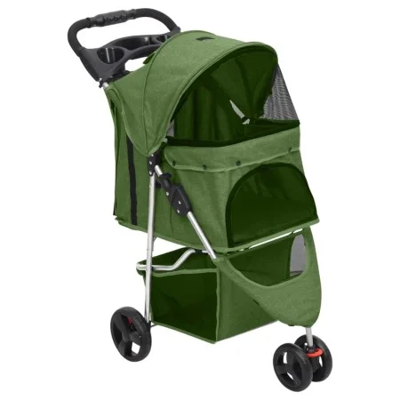 Folding dog stroller green oxford fabric 80x46x98 cm by vidaXL, pet strollers - Ref: Foro24-172198, Price: 101,33 €, Discount: %