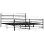 Black metal headboard and footboard bed frame 193x203cm by vidaXL, Beds and slatted bases - Ref: Foro24-352343, Price: 99,27 ...