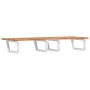 Estante de lavabo de pared acero y madera maciza de acacia