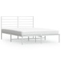 Metallbettgestell mit weißem Kopfteil 140x190 cm von vidaXL, Betten und Lattenroste - Ref: Foro24-352368, Preis: 83,19 €, Rab...