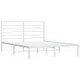 Estructura de cama de metal con cabecero blanca 140x190 cm de vidaXL, Camas y somieres - Ref: Foro24-352368, Precio: 82,69 €,...