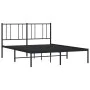 Bed frame with black metal headboard 140x200 cm by vidaXL, Beds and slatted bases - Ref: Foro24-352481, Price: 96,65 €, Disco...