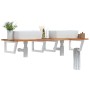 Estante de lavabo de pared acero y madera maciza de acacia