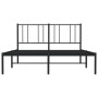 Estructura de cama con cabecero metal negro 140x200 cm de vidaXL, Camas y somieres - Ref: Foro24-352481, Precio: 97,74 €, Des...