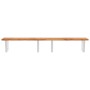 Estante de lavabo de pared acero y madera maciza de acacia