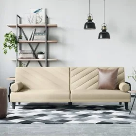 Sofa bed with armrests in cream fabric by vidaXL, Sofas - Ref: Foro24-351934, Price: 273,18 €, Discount: %