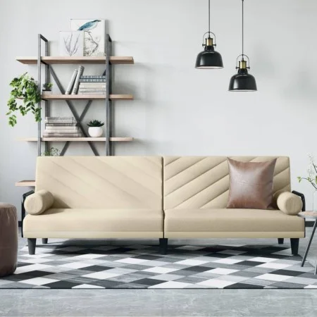 Sofa bed with armrests in cream fabric by vidaXL, Sofas - Ref: Foro24-351934, Price: 273,18 €, Discount: %