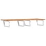 Estante de lavabo de pared acero y madera maciza de acacia