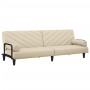 Schlafsofa mit Armlehnen aus cremefarbenem Stoff von vidaXL, Sofas - Ref: Foro24-351934, Preis: 278,37 €, Rabatt: %