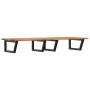 Estante de lavabo de pared acero y madera maciza de acacia