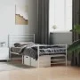 Metal bed frame with headboard and footboard white 90x190 cm by vidaXL, Beds and slatted bases - Ref: Foro24-352378, Price: 6...