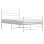 Metallbettgestell mit Kopf- und Fußteil weiß 90x190 cm von vidaXL, Betten und Lattenroste - Ref: Foro24-352378, Preis: 61,38 ...