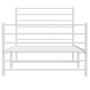 Metal bed frame with headboard and footboard white 90x190 cm by vidaXL, Beds and slatted bases - Ref: Foro24-352378, Price: 6...