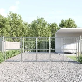 Gartengittertür aus verzinktem Stahl silber 400x175cm von vidaXL, Gartentore - Ref: Foro24-154555, Preis: 526,52 €, Rabatt: %