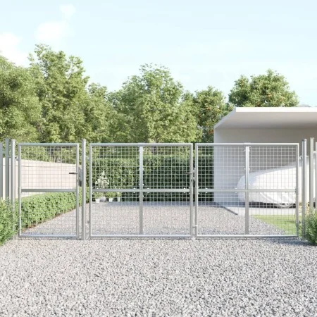 Galvanized silver garden mesh gate 400x175cm by vidaXL, garden gates - Ref: Foro24-154555, Price: 526,47 €, Discount: %