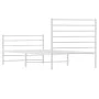 Metal bed frame with headboard and footboard white 90x190 cm by vidaXL, Beds and slatted bases - Ref: Foro24-352378, Price: 6...