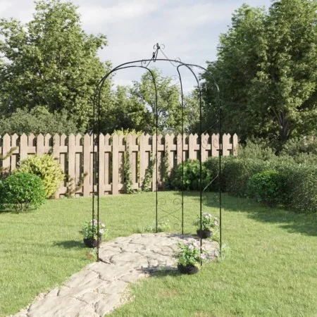 Arco de jardín acero negro Ø180x255 cm de vidaXL, Pérgolas, arcos y enrejados de jardín - Ref: Foro24-319351, Precio: 128,71 ...