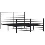 Black metal headboard and footboard bed frame 135x190 cm by vidaXL, Beds and slatted bases - Ref: Foro24-352336, Price: 104,5...