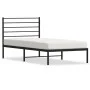 Bed frame with black metal headboard 90x200 cm by vidaXL, Beds and slatted bases - Ref: Foro24-352312, Price: 62,34 €, Discou...
