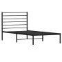 Bed frame with black metal headboard 90x200 cm by vidaXL, Beds and slatted bases - Ref: Foro24-352312, Price: 62,34 €, Discou...