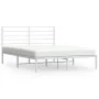 Metal bed frame with white headboard 120x200 cm by vidaXL, Beds and slatted bases - Ref: Foro24-352366, Price: 81,32 €, Disco...