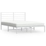Metallbettgestell mit weißem Kopfteil 120x200 cm von vidaXL, Betten und Lattenroste - Ref: Foro24-352366, Preis: 82,44 €, Rab...