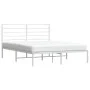 Metal bed frame with white headboard 120x200 cm by vidaXL, Beds and slatted bases - Ref: Foro24-352366, Price: 81,32 €, Disco...