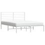 Metallbettgestell mit weißem Kopfteil 120x200 cm von vidaXL, Betten und Lattenroste - Ref: Foro24-352366, Preis: 82,44 €, Rab...