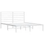 Metal bed frame with white headboard 120x200 cm by vidaXL, Beds and slatted bases - Ref: Foro24-352366, Price: 81,32 €, Disco...
