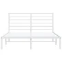 Metal bed frame with white headboard 120x200 cm by vidaXL, Beds and slatted bases - Ref: Foro24-352366, Price: 81,32 €, Disco...