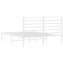 Metal bed frame with white headboard 120x200 cm by vidaXL, Beds and slatted bases - Ref: Foro24-352366, Price: 81,32 €, Disco...