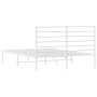 Metallbettgestell mit weißem Kopfteil 120x200 cm von vidaXL, Betten und Lattenroste - Ref: Foro24-352366, Preis: 82,44 €, Rab...