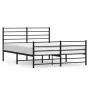 Bed frame with headboard and footboard black metal 120x190 cm by vidaXL, Beds and slatted bases - Ref: Foro24-352334, Price: ...