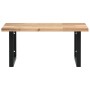 Estante de lavabo de pared acero y madera maciza de acacia