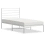 Metallbettgestell mit weißem Kopfteil 107x203 cm von vidaXL, Betten und Lattenroste - Ref: Foro24-352364, Preis: 66,66 €, Rab...