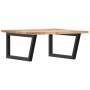 Estante de lavabo de pared acero y madera maciza de acacia