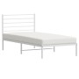 Metallbettgestell mit weißem Kopfteil 107x203 cm von vidaXL, Betten und Lattenroste - Ref: Foro24-352364, Preis: 67,65 €, Rab...