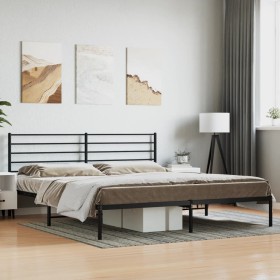 Bettgestell mit schwarzem Metallkopfteil 183x213 cm von vidaXL, Betten und Lattenroste - Ref: Foro24-352324, Preis: 101,01 €,...
