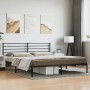 Bed frame with black metal headboard 183x213 cm by vidaXL, Beds and slatted bases - Ref: Foro24-352324, Price: 101,01 €, Disc...