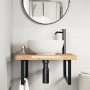 Estante de lavabo de pared acero y madera maciza de acacia