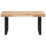 Estante de lavabo de pared acero y madera maciza de acacia