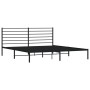Bed frame with black metal headboard 183x213 cm by vidaXL, Beds and slatted bases - Ref: Foro24-352324, Price: 101,01 €, Disc...