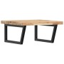 Estante de lavabo de pared acero y madera maciza de acacia