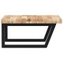 Estante de lavabo de pared acero y madera maciza de acacia