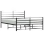 Estructura de cama cabecero y estribo metal negro 160x200 cm de vidaXL, Camas y somieres - Ref: Foro24-352340, Precio: 134,35...