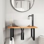 Estante de lavabo de pared acero y madera maciza de acacia